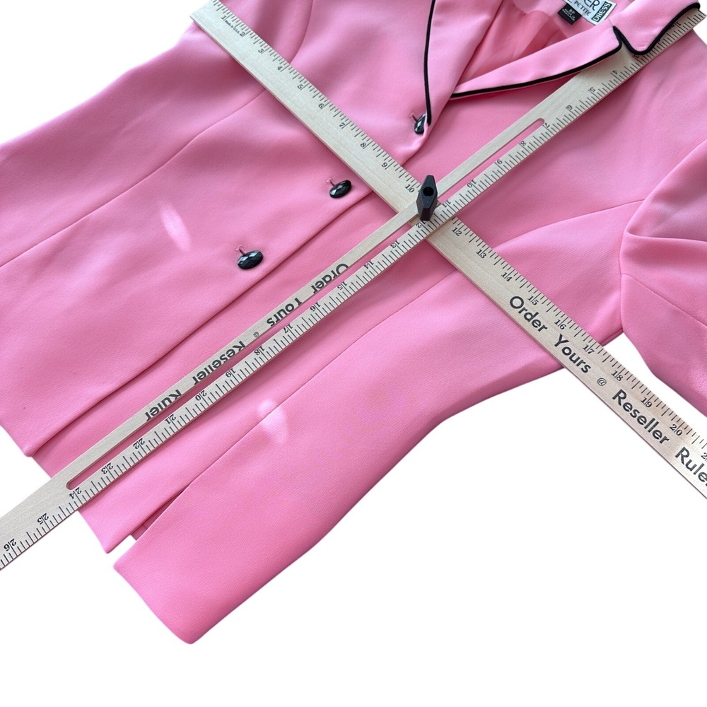 Kasper‎ ASL Petite Pink Black Trim Blazer Jacket 6P